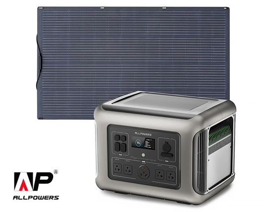 ALLPOWERS Solar Generator Kit 2500W (R2500 + SF200 200W Flexible Solar Panel)